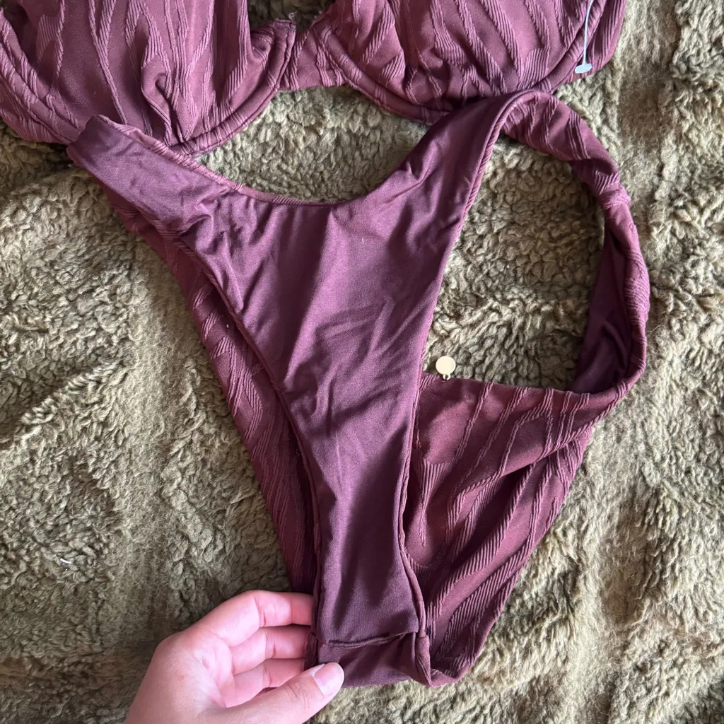 NWOT Rhythm amazon 2 piece swimsuit in chocolate Brown - Image 5