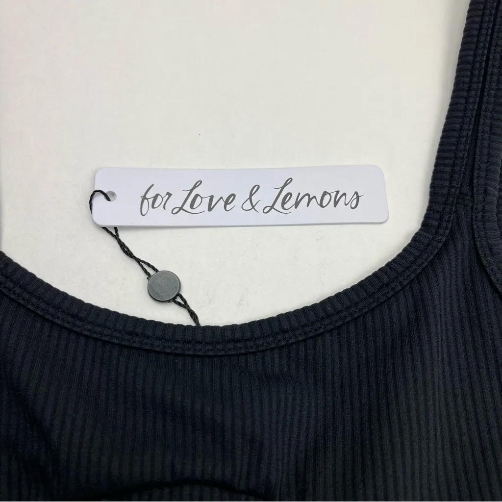 For Love & Lemons Ribbed Black Bodysuit Tank Thong Back Womens Size‎ XS NEW - Image 2