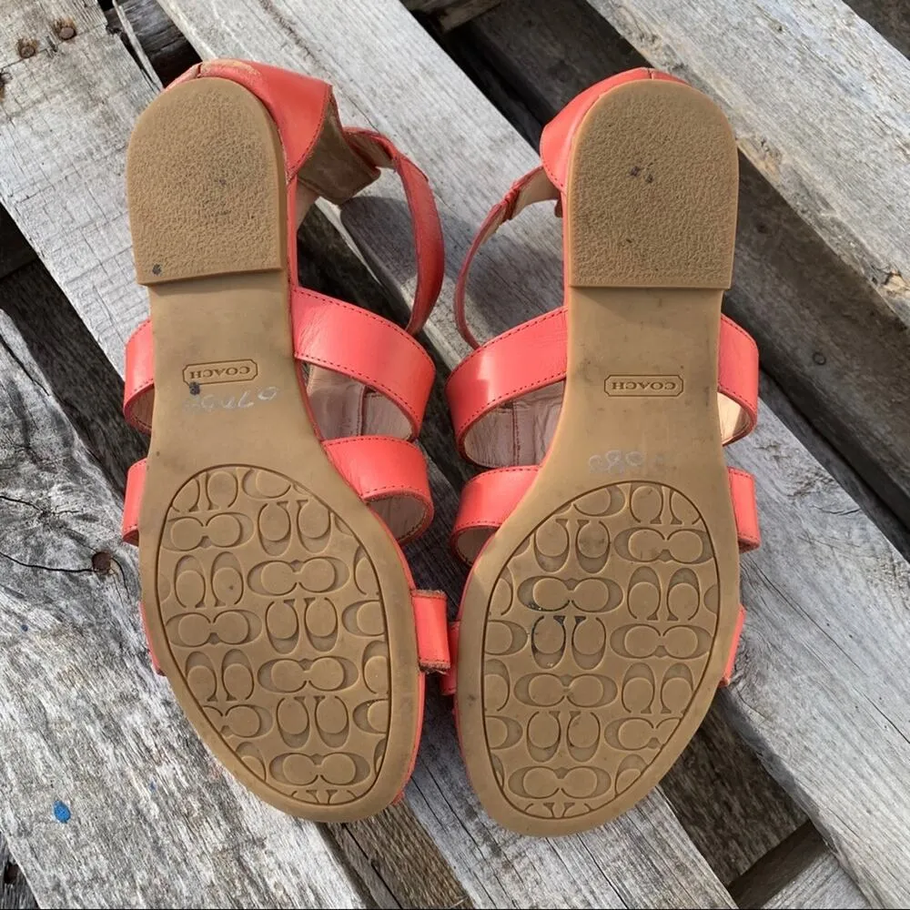 Coach Oleta coral strappy gladiator sandals - Image 7