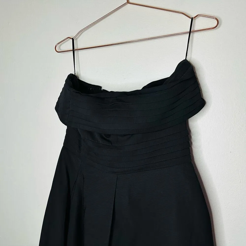 C/MEO COLLECTIVE Black Strapless Ribbed Side Slit Midi Dress Size Large - Image 3