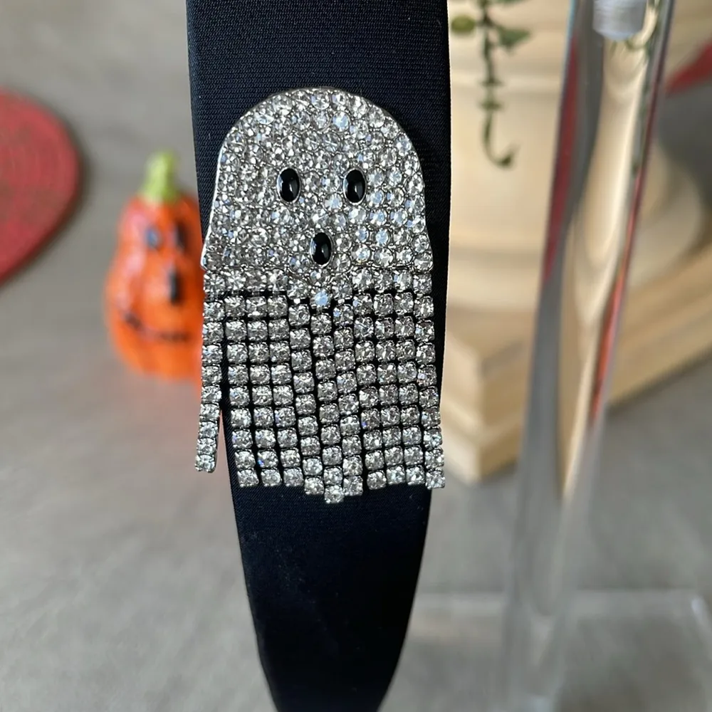 Rhinestone Ghost Headband Black - Image 2