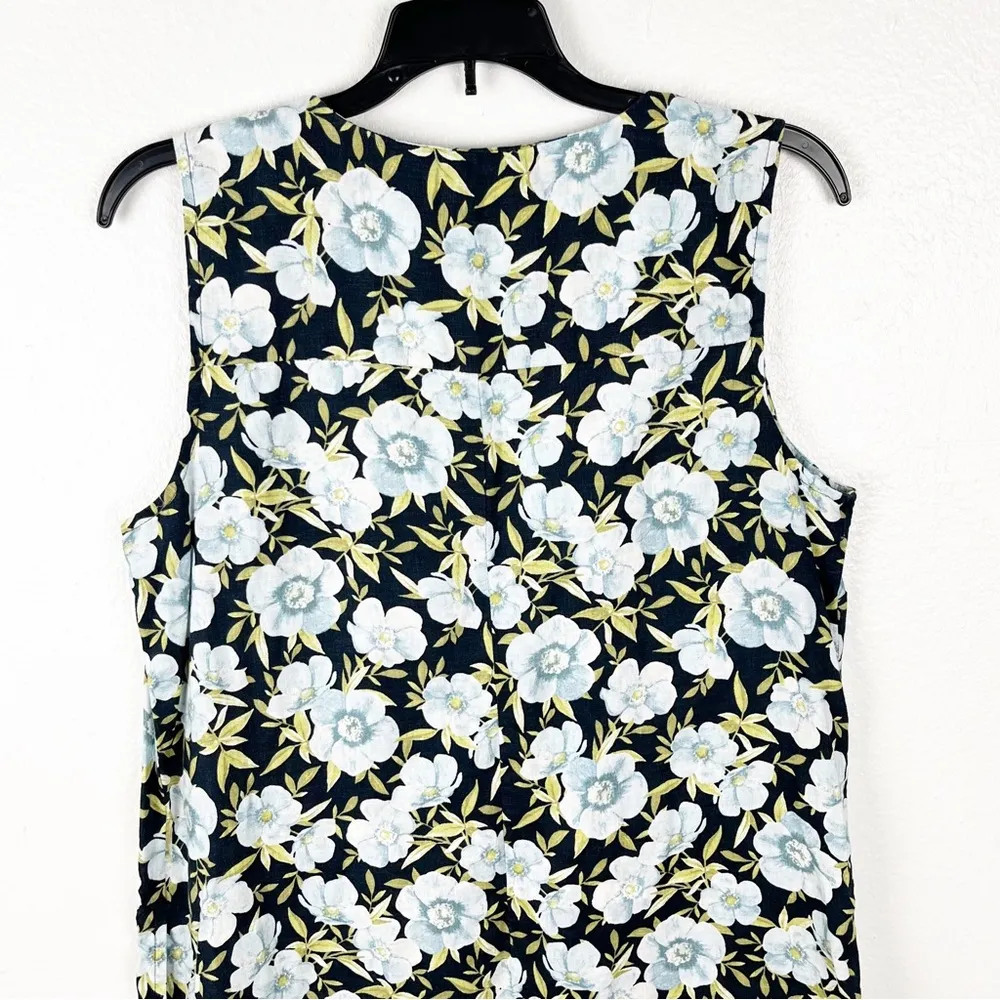 J. Jill Love Linen J.JILL 100% Linen Floral Side Pockets Shift Dress, Small - Image 10