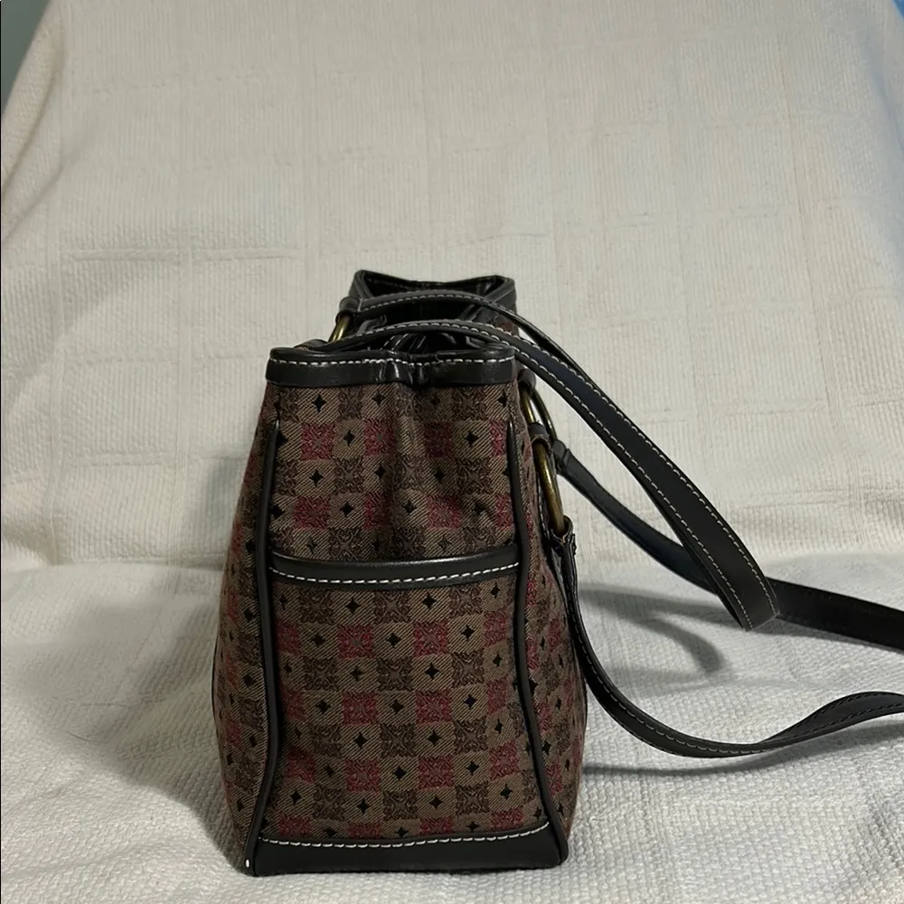 Villager/A Liz Claiborne Company Patterned Brown and Black Tote Bag - Image 3