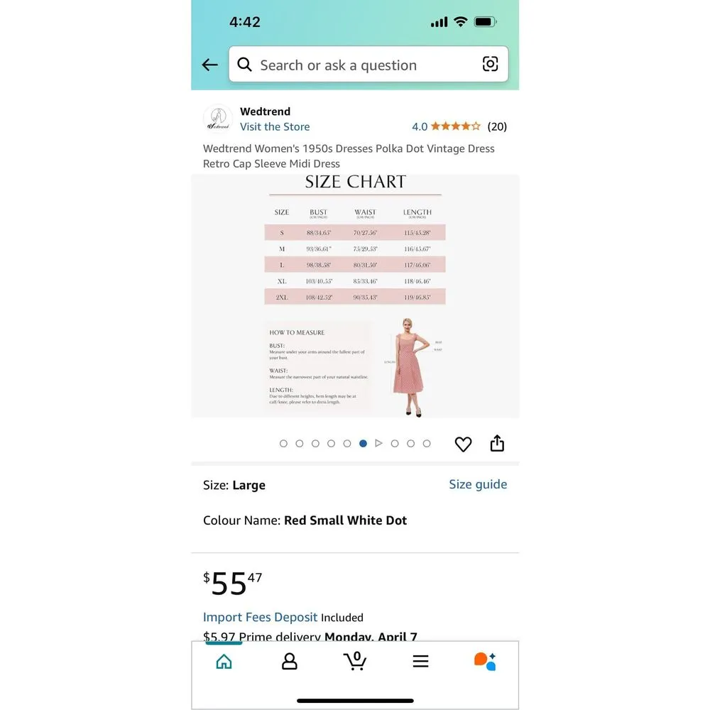 NEW 1950s Dresses Polka Dot Vintage Dress Retro Cap Sleeve Midi Dress XL Blue - Image 3