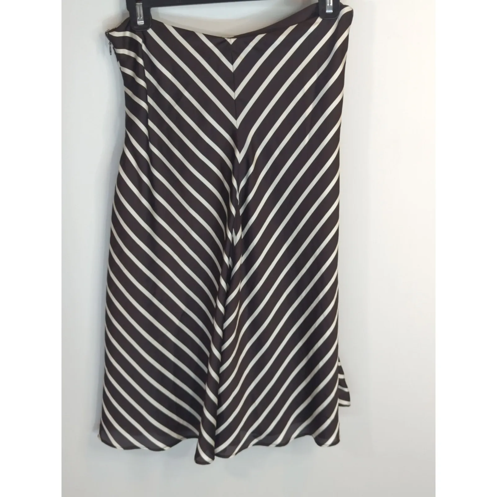 Lauren Ralph Lauren Brown & White Chevron Striped Skirt Size 2 Mermaid Core - Image 3