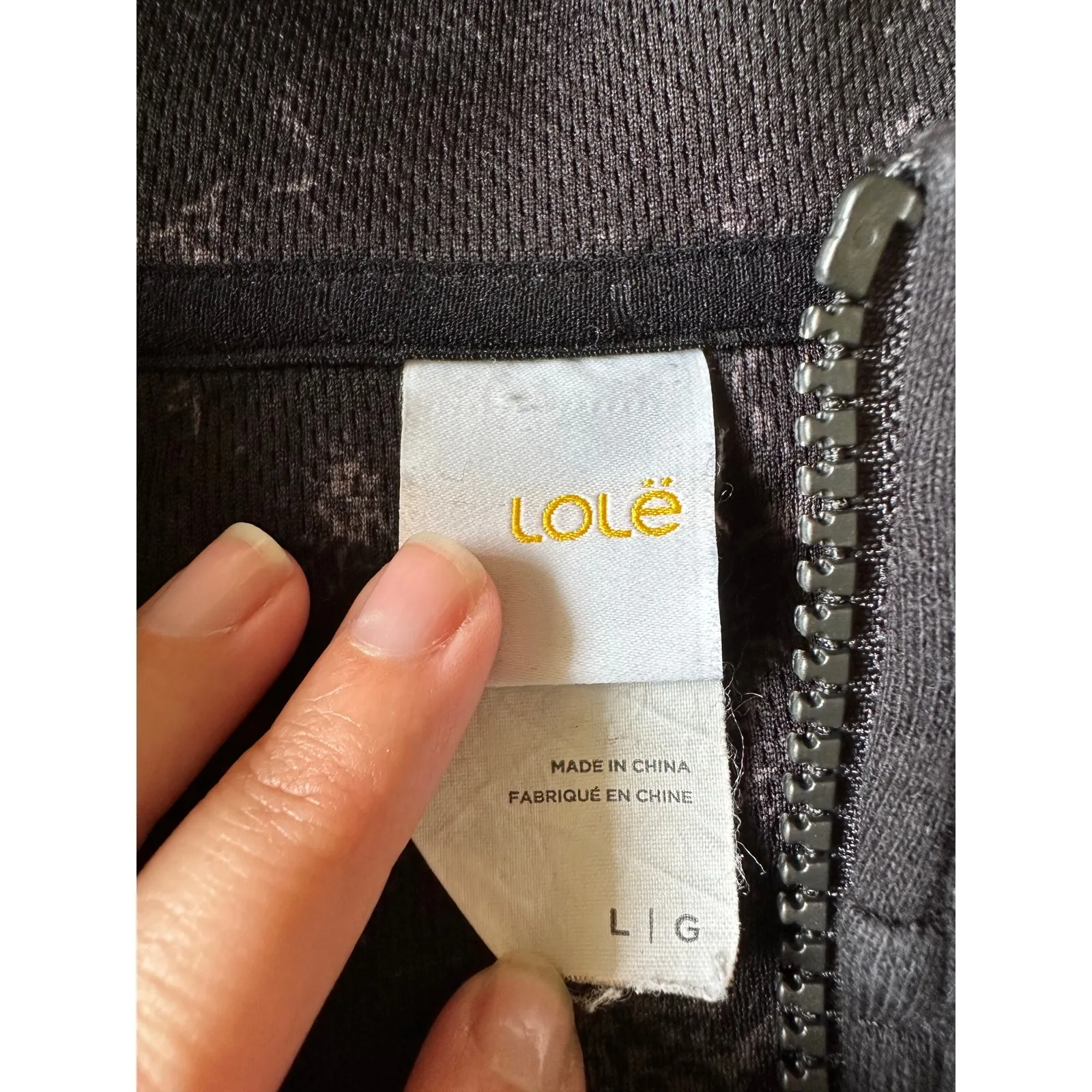 Lole Yonder Black Sweater Full Zip Jacket Size Large - Image 2