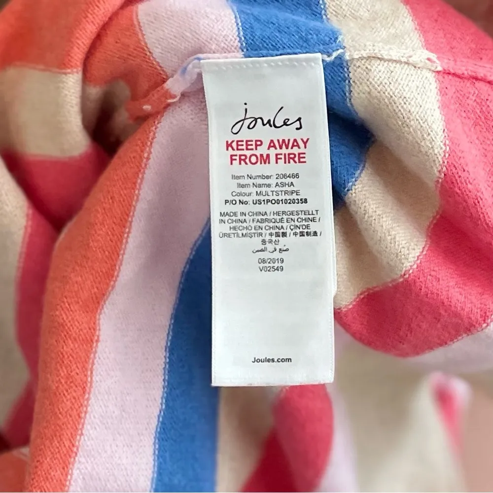 Joules Soft Pink, Blue, Cream Ribbed Wool + Cotton Sweater Sz 4 | Small in EUC Pink - Image 8