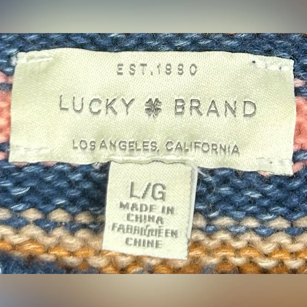 Lucky Brand Women’s Size L Striped Crew Neck Sweater - Image 3