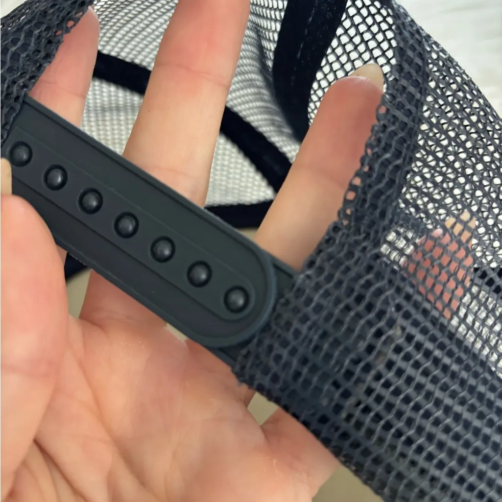 Navy and Yellow Sayulita Beach Club Trucker Hat Blue - Image 3