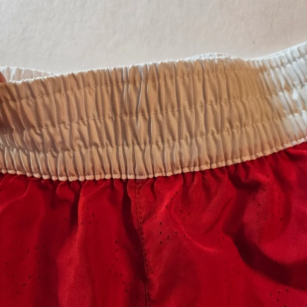 OP  Red Women's Athletic Shorts with White Trim - Image 9