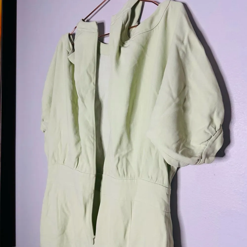 GENNY Women's Mint Sherbert Color Cold Shoulder Puff Sleeve Midi Dress Size 14 - Image 8