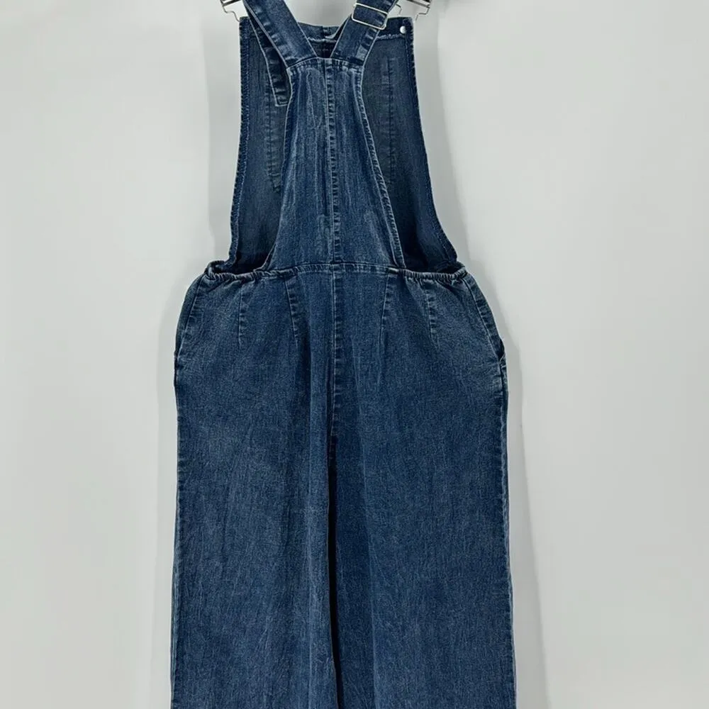No brand wide leg overalls artsy festival lightweight adjustable size S - Image 9