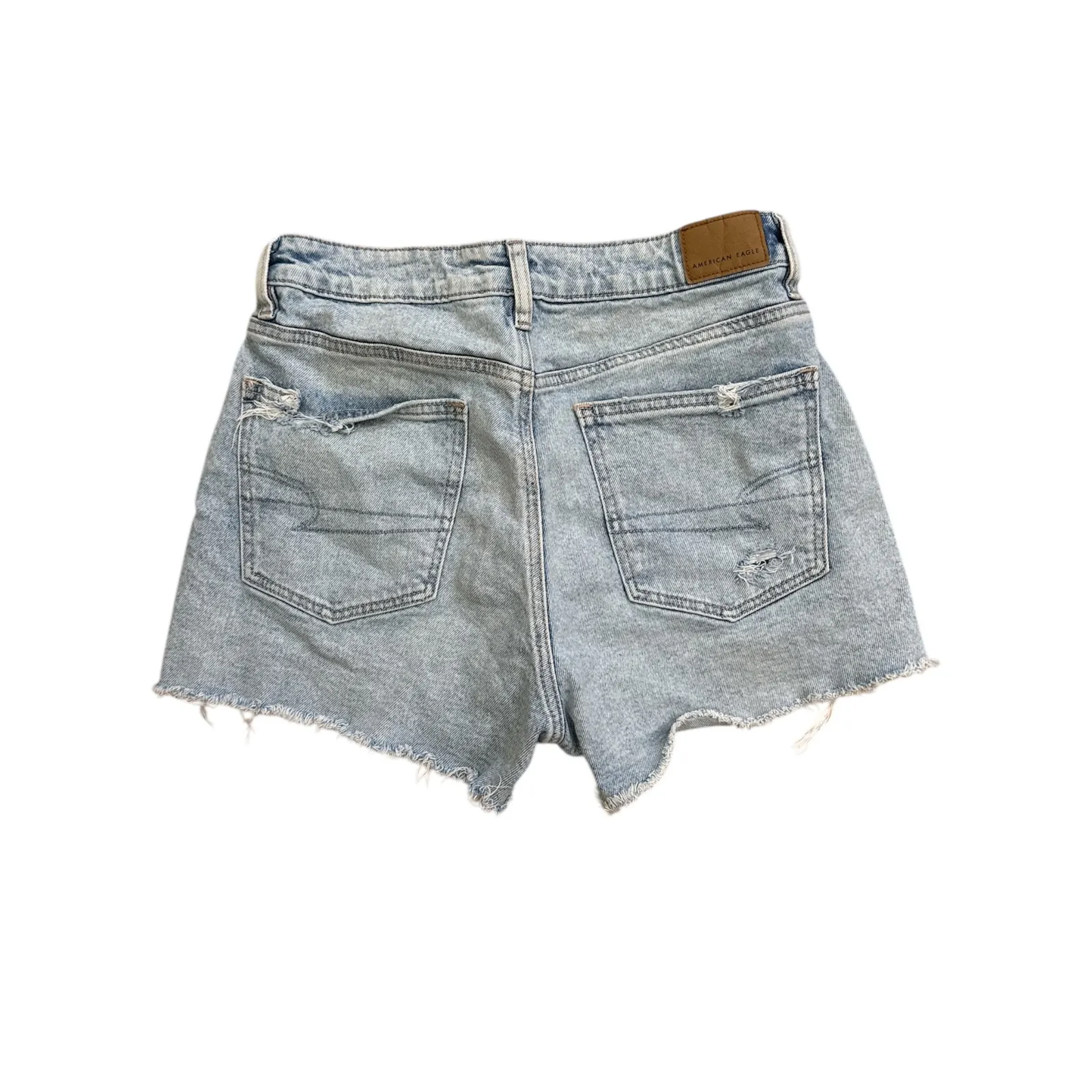 American Eagle Outfitters Womens Distressed Denim Cutoff Shorts Light Wash Sz 6 - Image 4