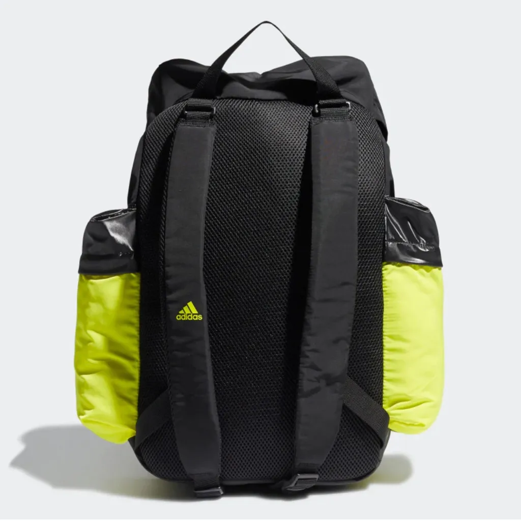 NWT ADIDAS W ID FLA BP BACKPACK BLACK/ NEON YELLOW - Image 2