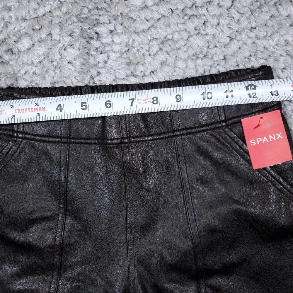 Spanx Leather Like Jogger Size Small Black High Rise Faux 20283R Pull On - Image 7