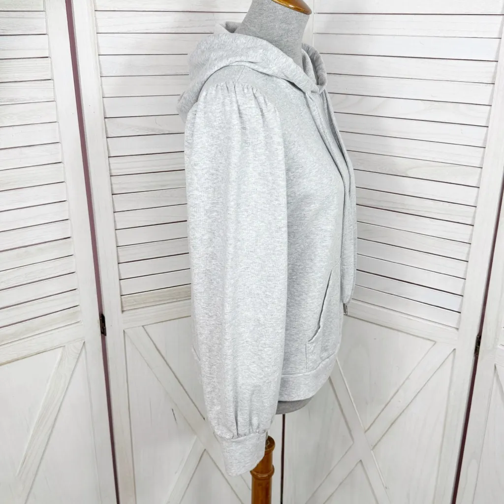Members Mark Puff Sleeve Pullover Hoodie Sweatshirt Grey Small Gray - Image 4