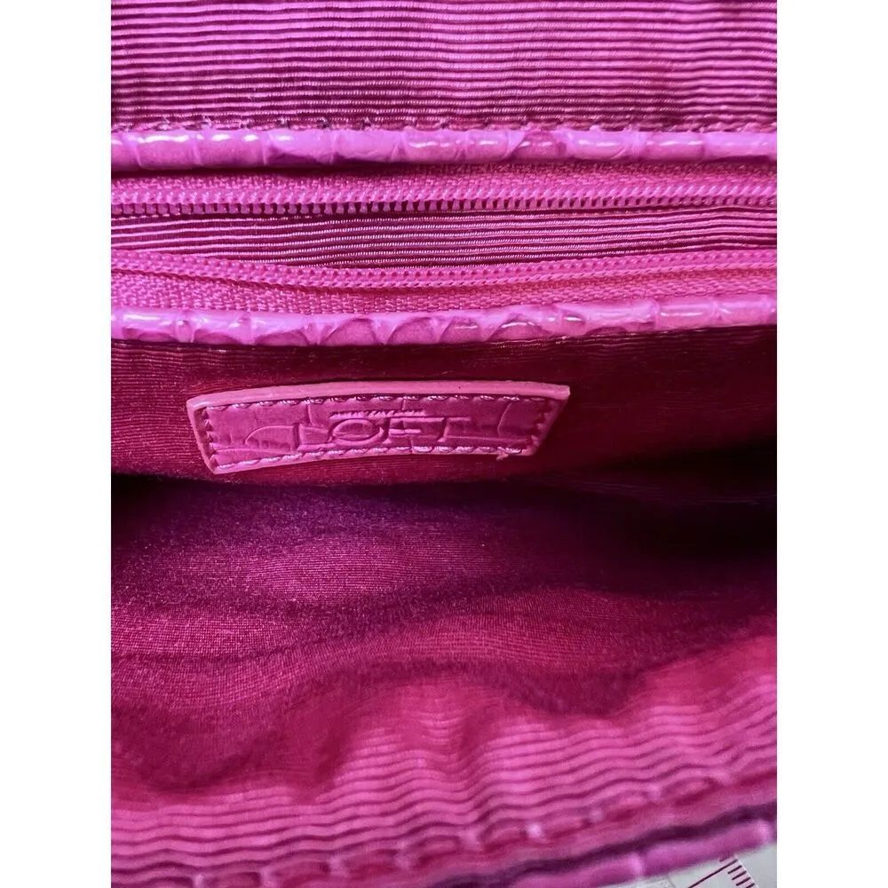 Ann Taylor‎ LOFT Pink Faux Leather Clutch Purse - Image 4