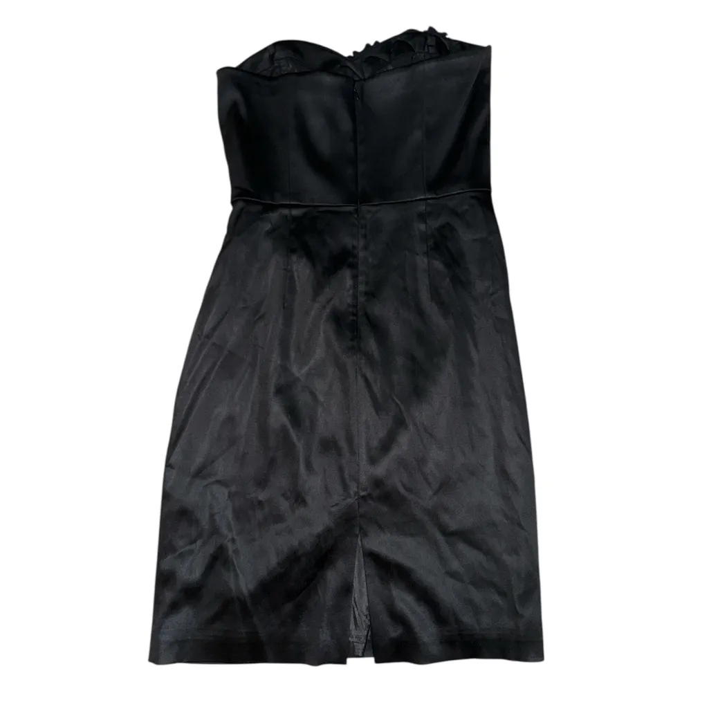 White House Black Market Strapless Black Ruffle Cocktail Dress Women’s size 4 - Image 2
