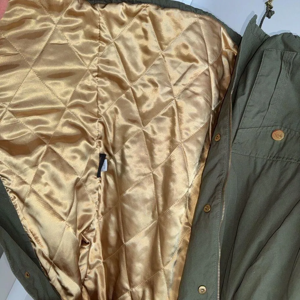 Vintage Y2K Baby Phat Faux Fur Hoody Coat Jacket Green Parka Small MINTcondition - Image 3