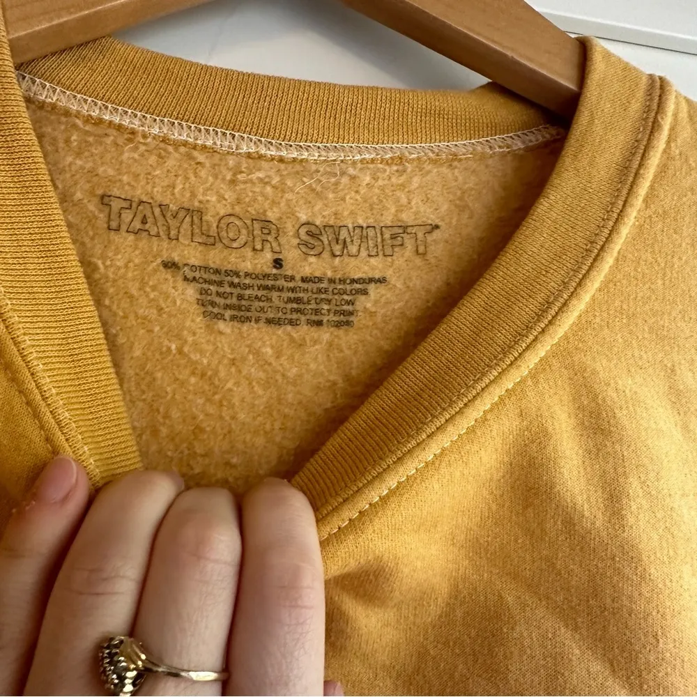 Taylor Swift Merch Lover Yellow Crop Sweater - Image 3