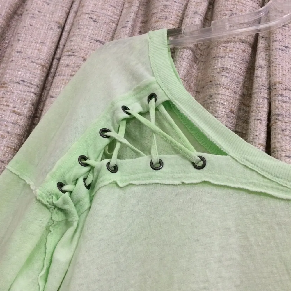We The Free First Love Lace-Up Tee in Lime - Image 2