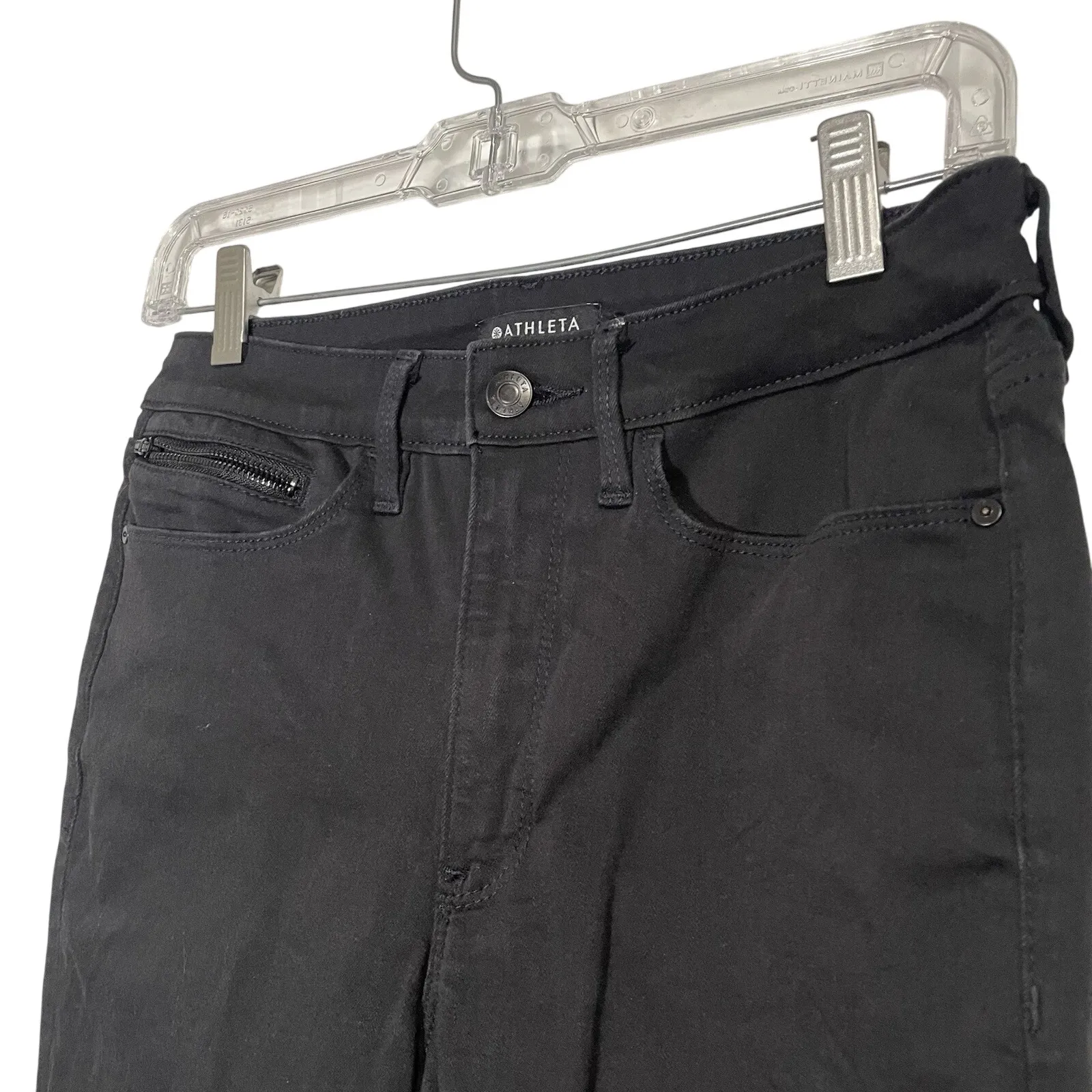 Athleta Flex Kick High Rise Flare Black Pants Womens Casual Career Size‎ 4 - Image 4