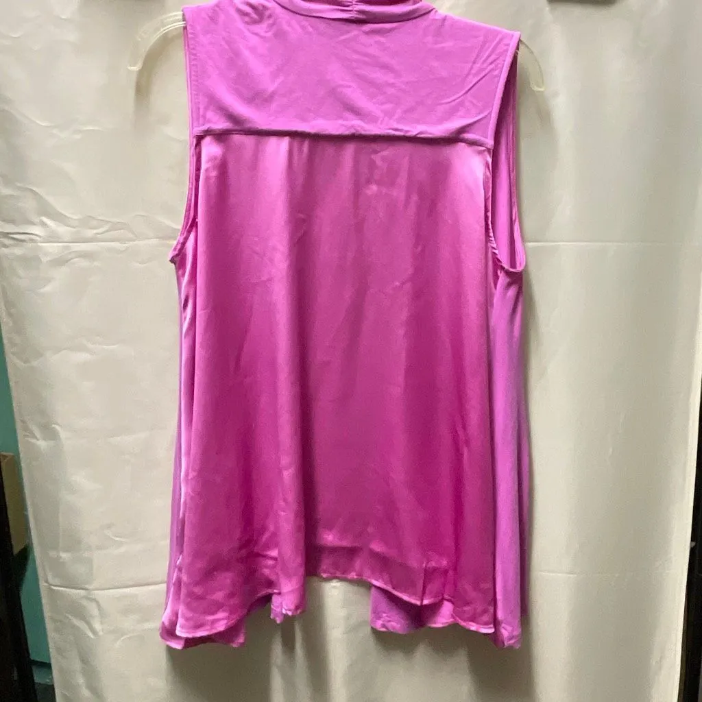 LOGO Lori Goldstein size S Cardigan vest silk crepe flowy - Image 5