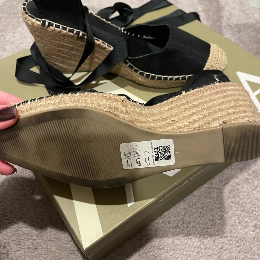 ASOS BLACK PLATFORM  LACE UP ESPADRILLES 9 - Image 10