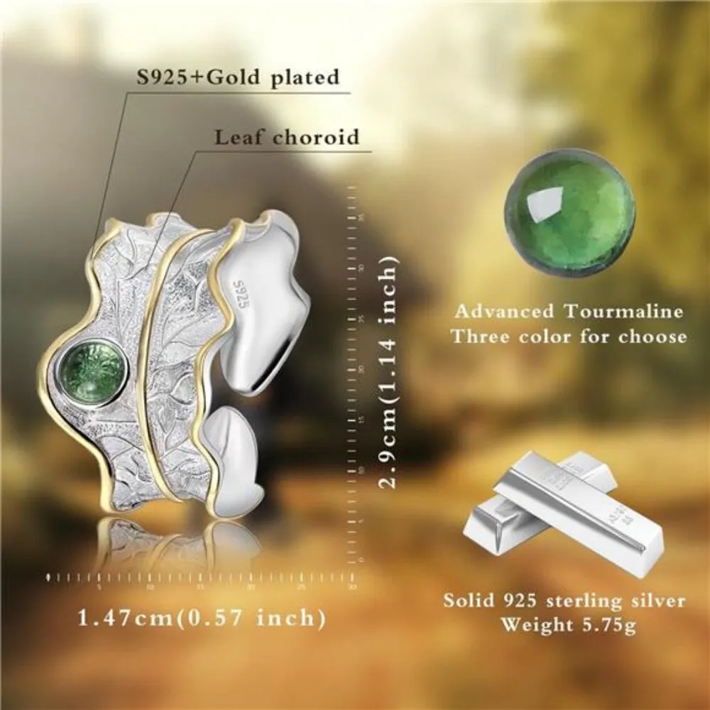 S925 Sterling Silver Adjustable Leaf Ring Handmade And Unique - Image 2