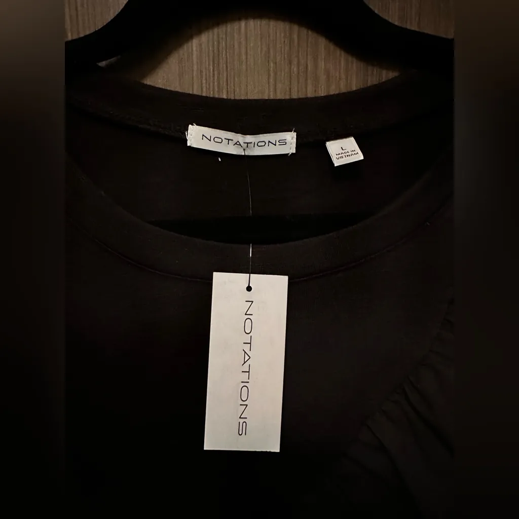 Notations size large black ruffle  shirt - Image 4