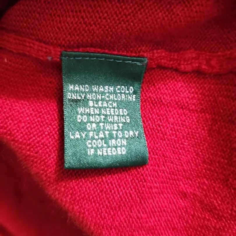 Lauren By‎ Ralph Lauren Top Womens Size Large Red Long-Sleeve Draped - Image 6