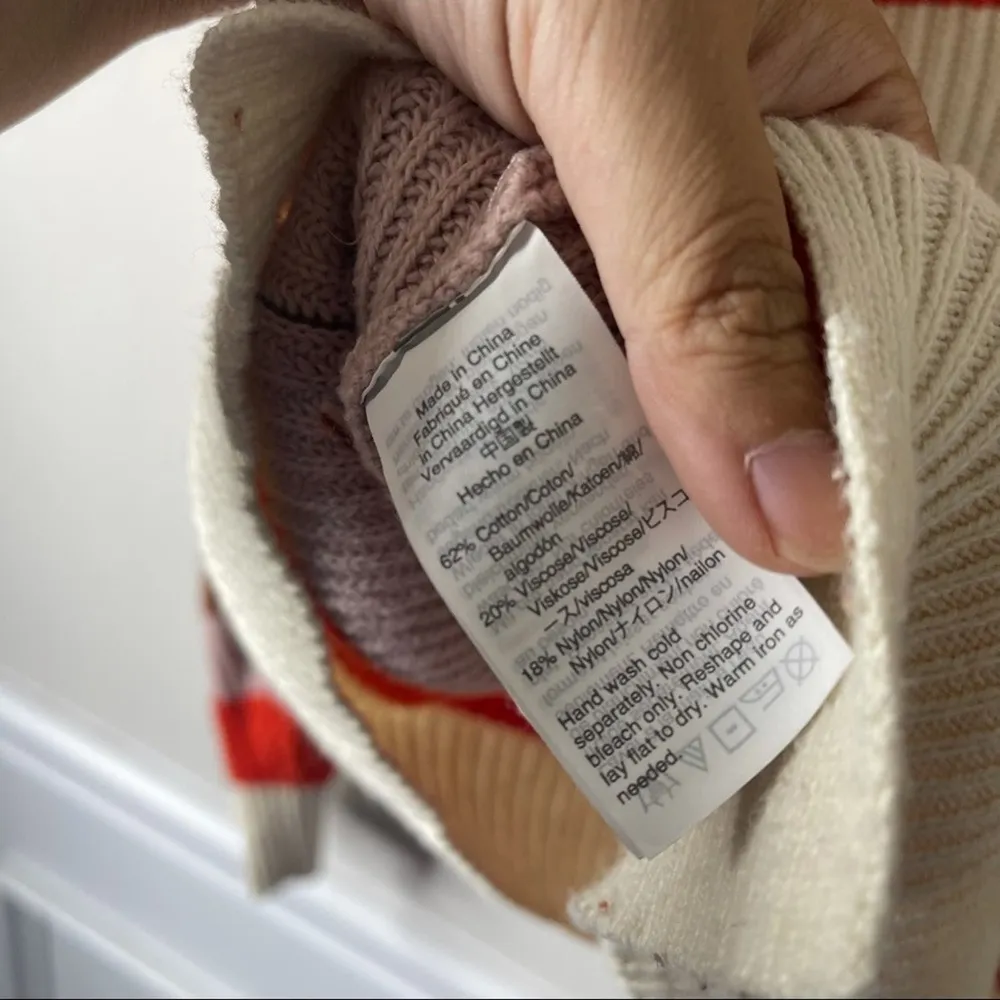 Madewell patch pocket striped multicolor ribbed pullover sweater‎ Small - Image 9