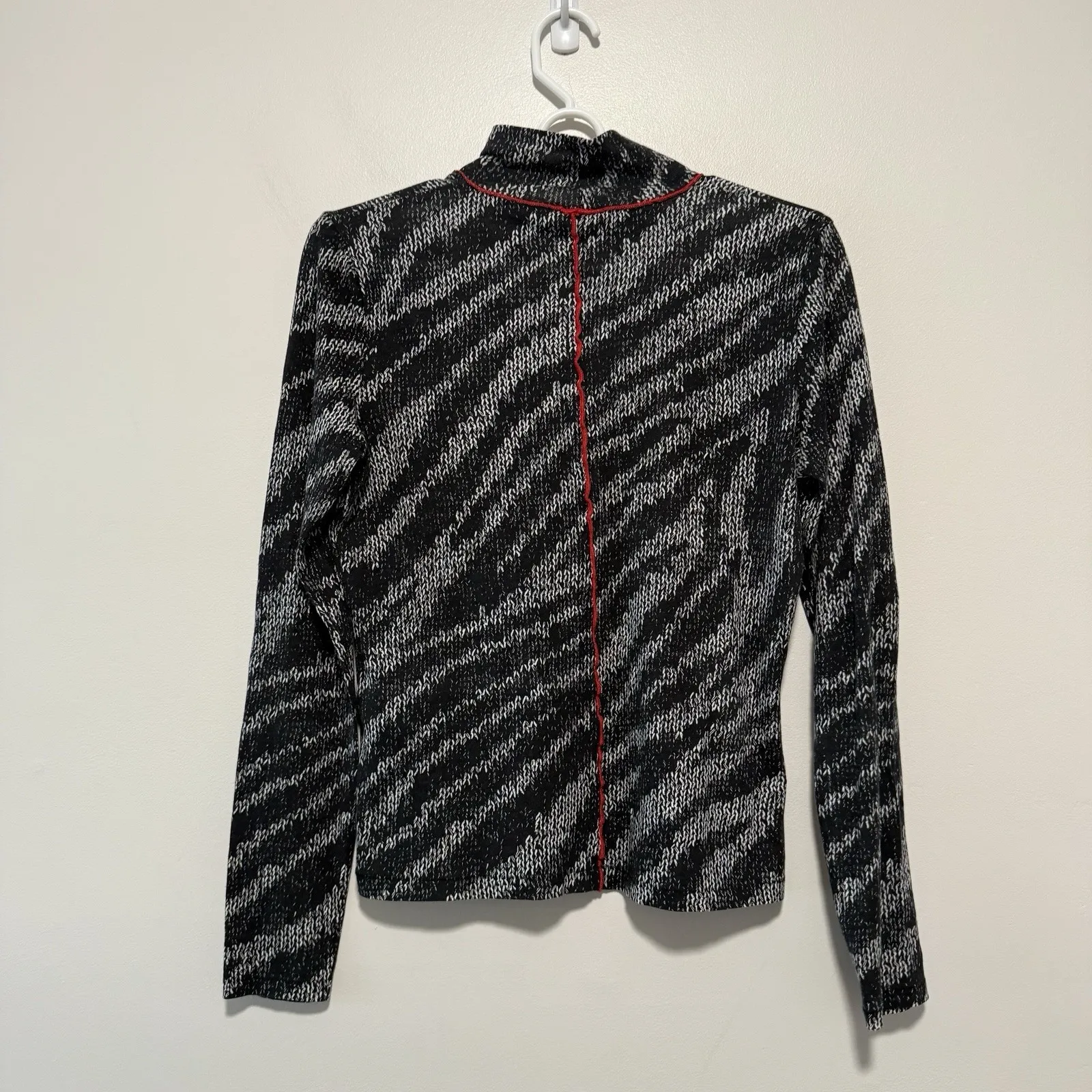 rag & bone Zebra Shaw Turtleneck Cotton Modal Top Size Medium - Image 5