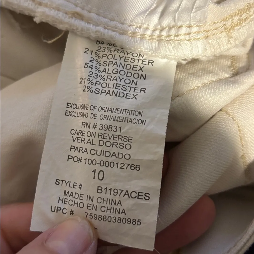 Democracy Ab"solution Colored Ankle Skimmer Pants 10 Cream Slimming Tummy Tuck - Image 6