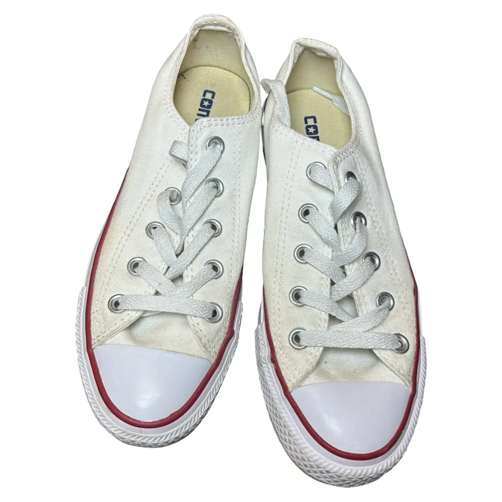 Classic Converse All Star Low Tops – White w/ Red Trim – Men’s 4 / Women’s 6 - Image 3