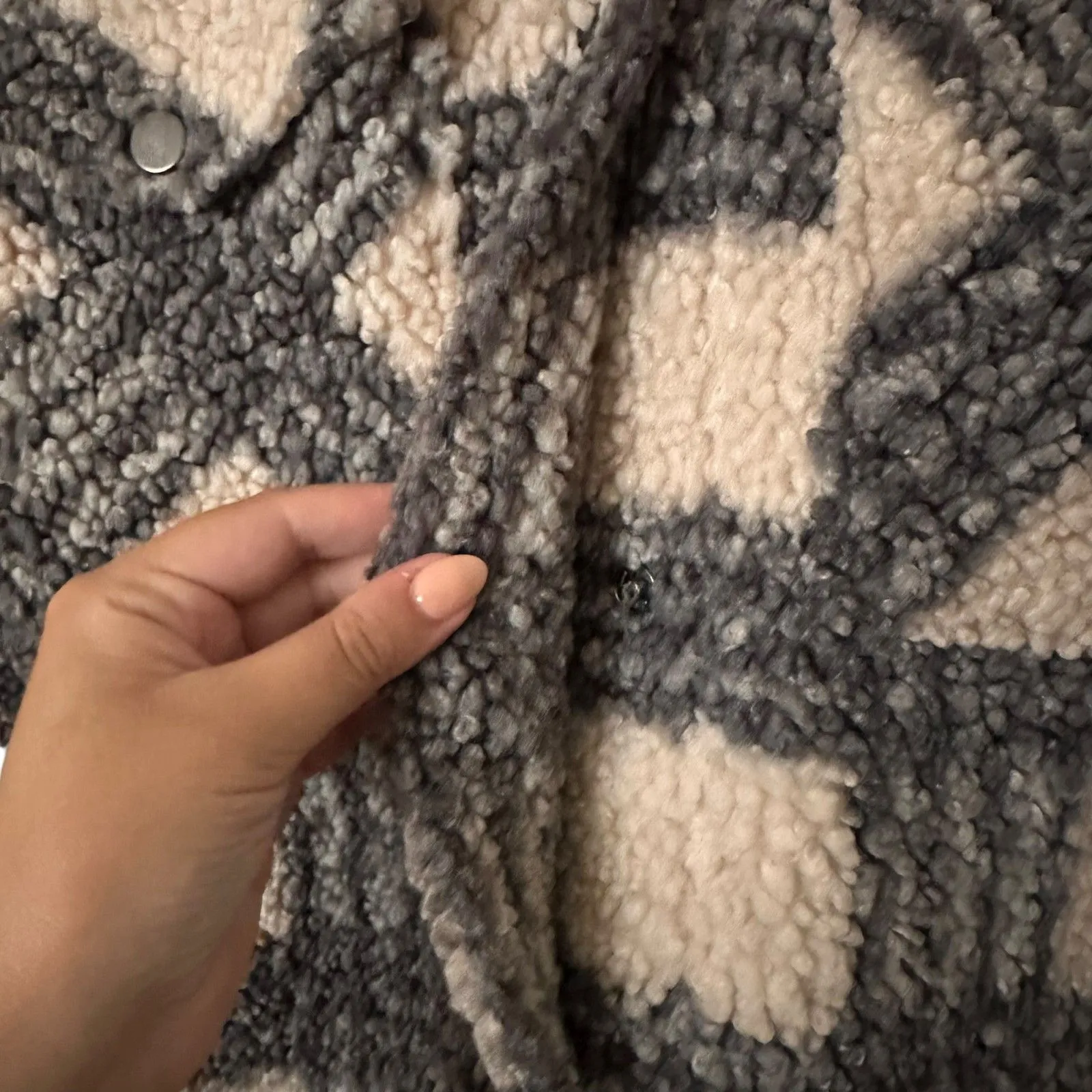 SAYLOR‎ Loria Plaid Jacket Cream Black Medium - Image 4