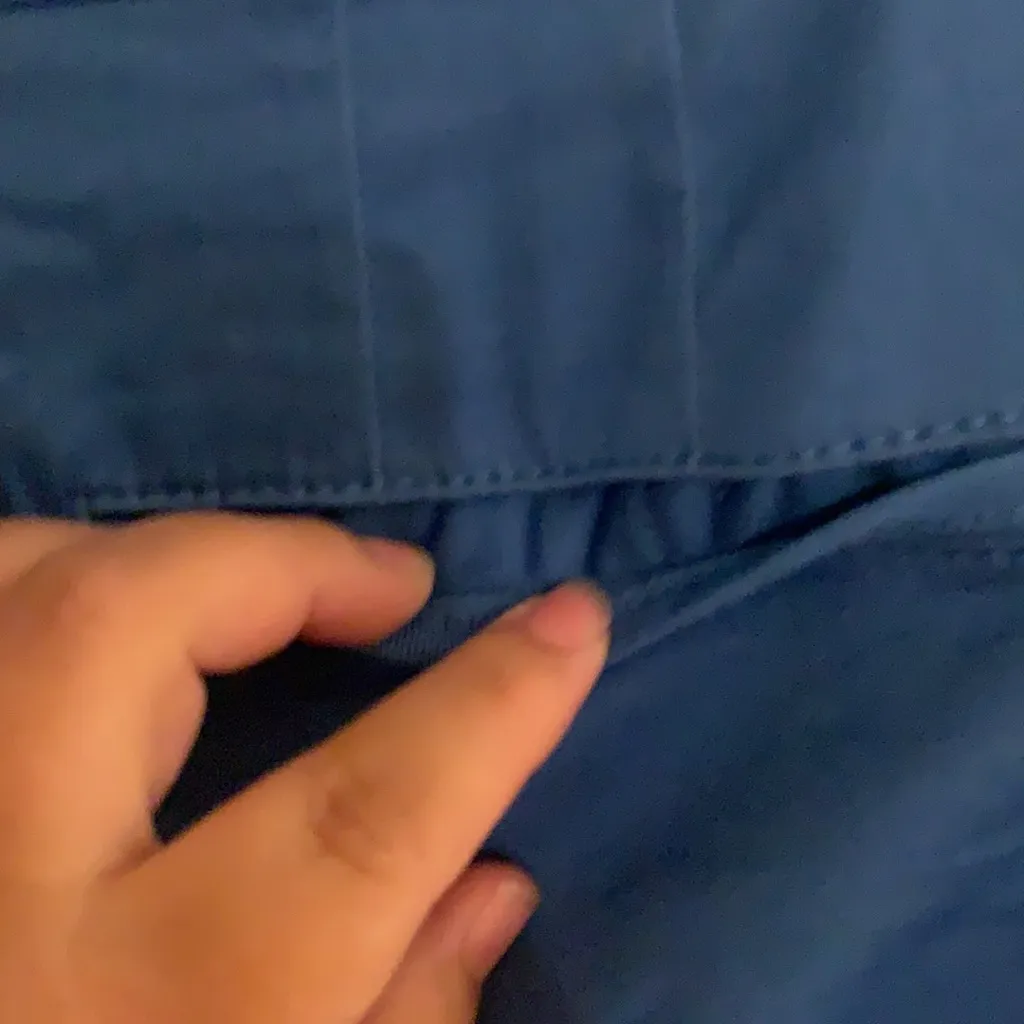 2/$30 WHBM indigo high sheen satin shorts cuffed 4 - Image 4