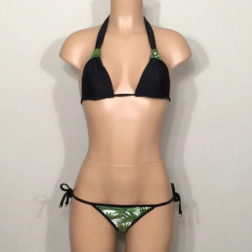 WILDFOX tropical palm reversible bikini. - Image 4
