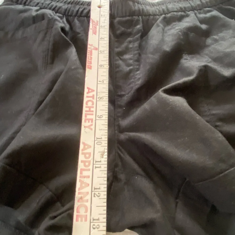 Old Navy High Waist Shorts Black Linen Blend Stretch Waist Drawstring Size M - Image 11