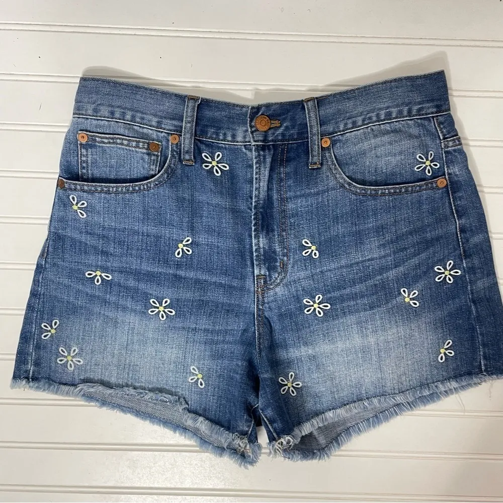 Madewell The Perfect Jean Short Embroidered Daisy Edition Womens 28 369 - Image 4