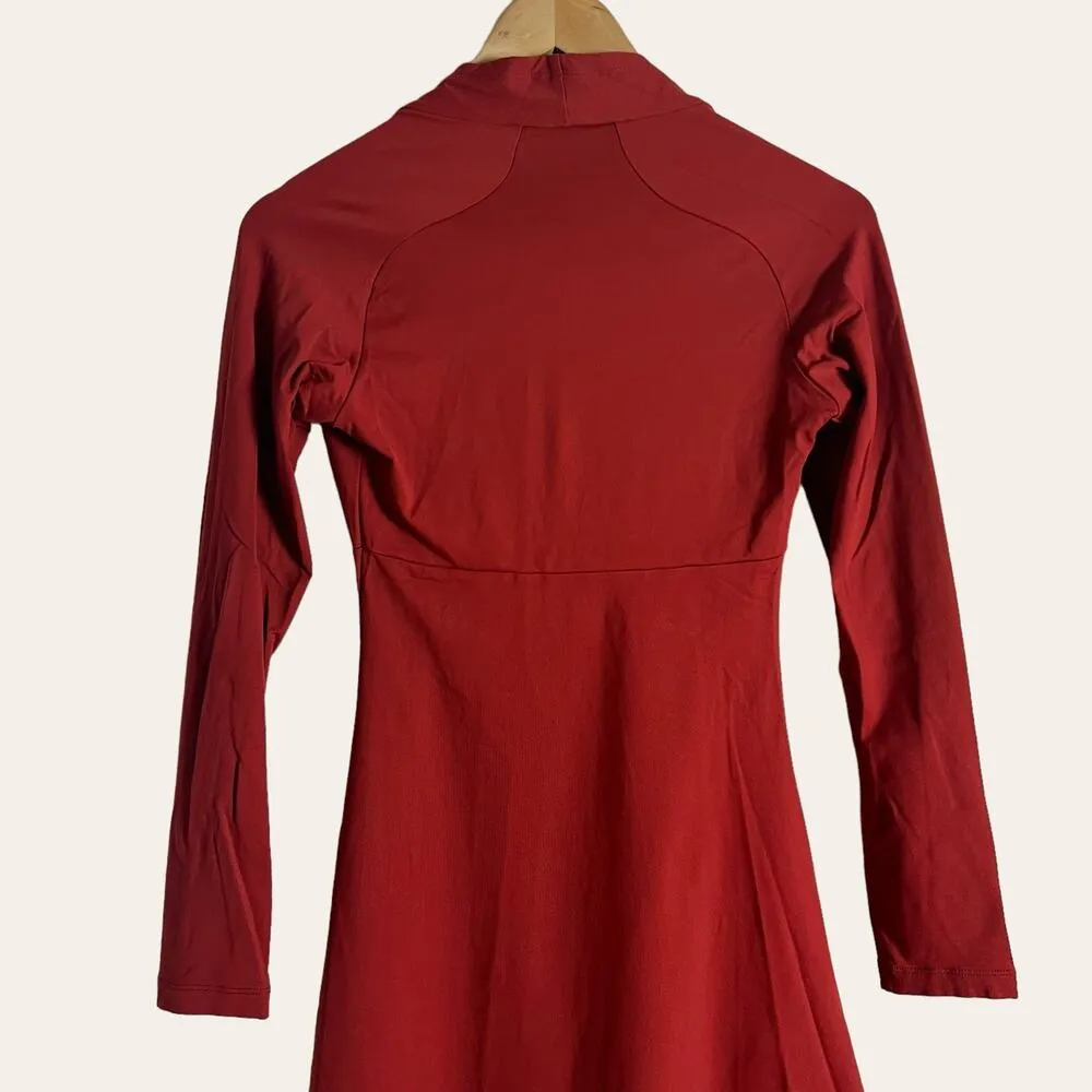 Patagonia Eva Luna Red V-Neck Long Sleeve Knee Length A-Line Dress Size XS - Image 5