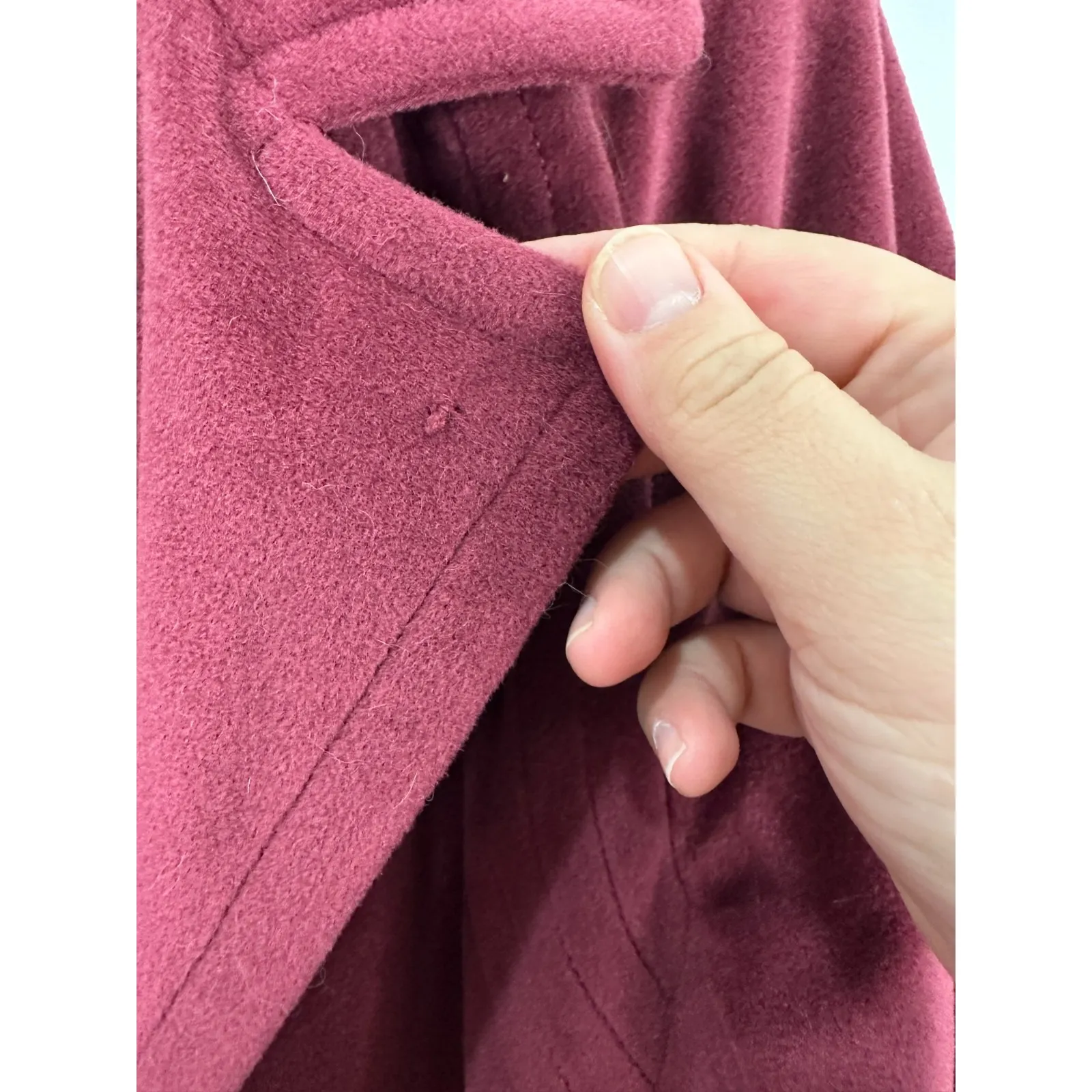 Vtg 70s Union Made Belted Trench Coat Womens Large Brushed Boho Glam Whimsigoth Red Size M - Image 4