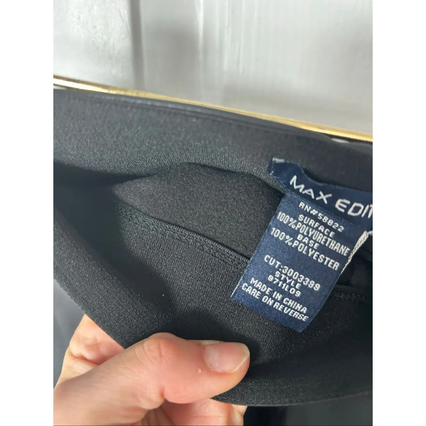 MAX Edition Women S Faux Leather Leggings Dark Black Pull-On Stretch fleece line - Image 3