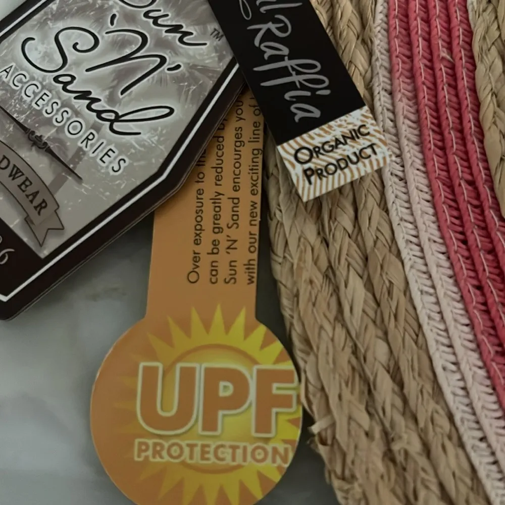 Sun and sand natural raffia sun protection hat Tan - Image 4