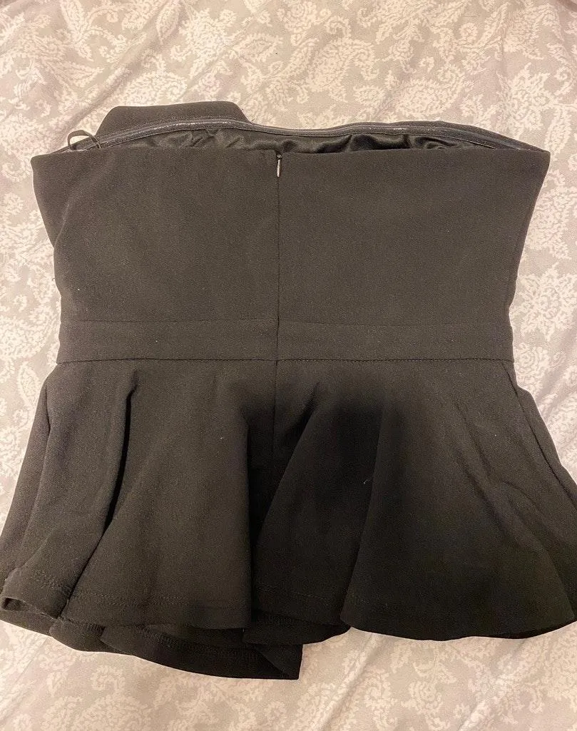 Black Peplum Tube Top XS - Image 3