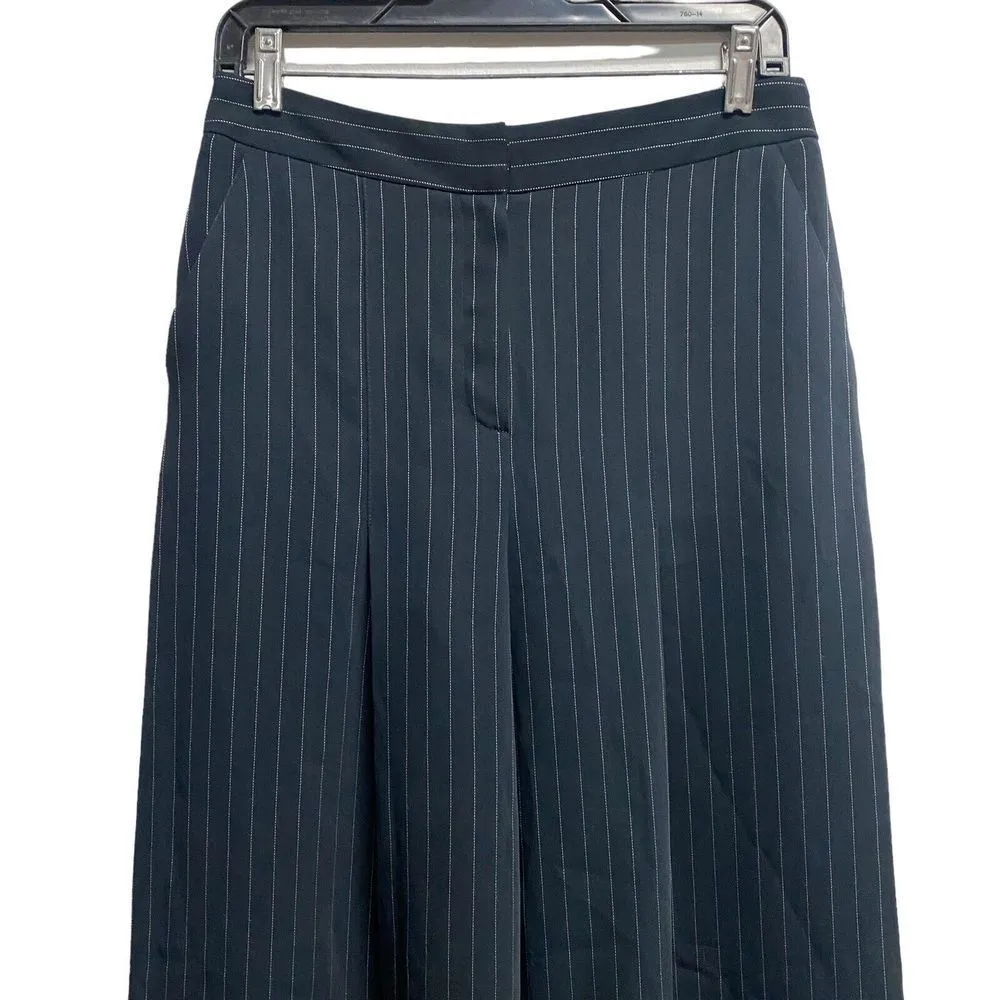 Topshop Black Wide Leg Size 6 Slinky Liquid Flat Front Cropped Palazzo Pants - Image 3