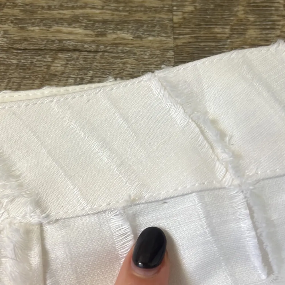 Marie Oliver White Silk Linen Blend Button Skirt Size 4 - Image 3