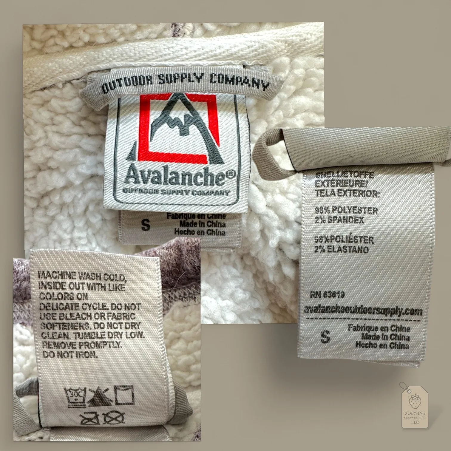 Sherpa Lined 1/4 Snap Fleece Pullover Sweater Heather Lavender Purple S - Image 7