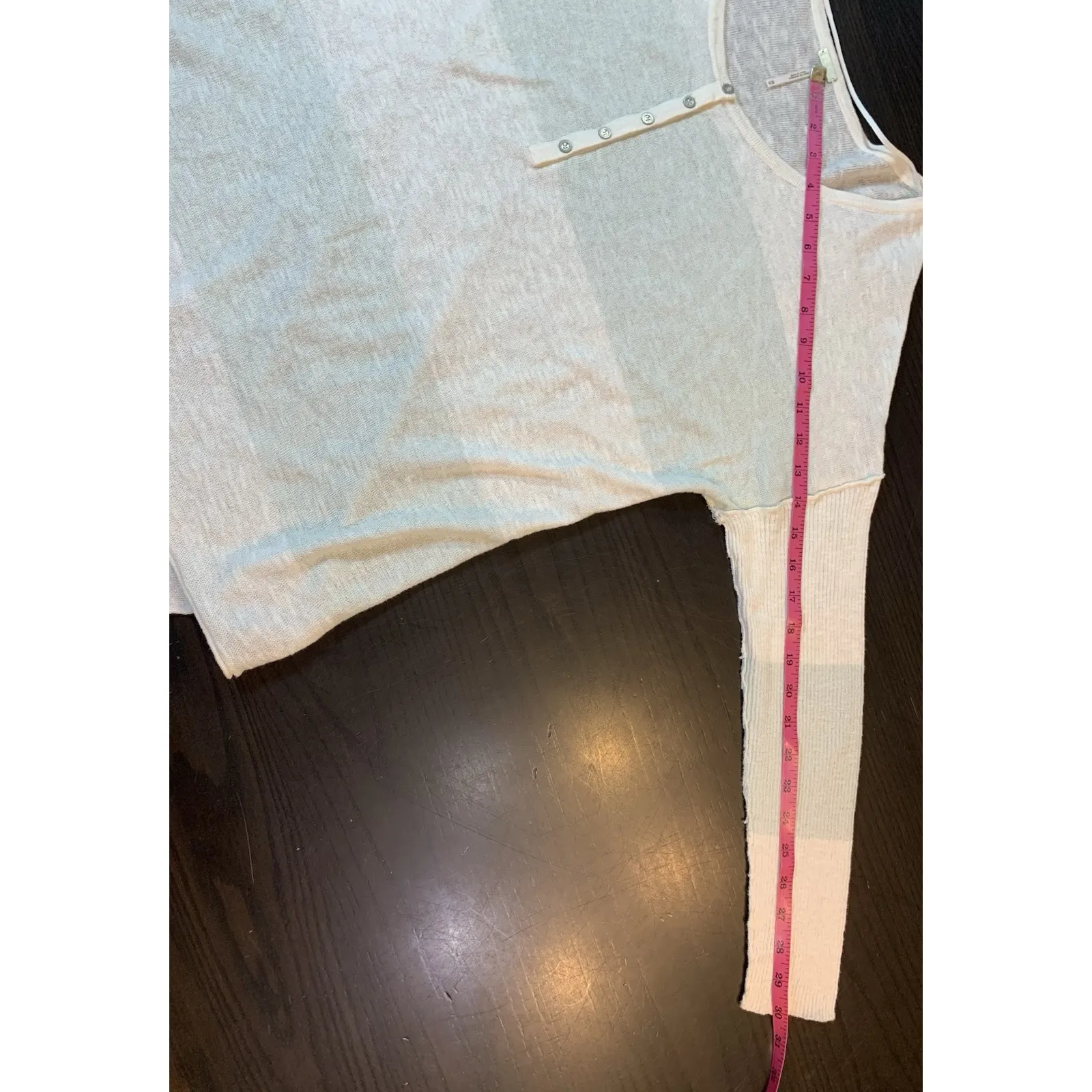 Free People Beach Boho Colorblock Linen Blend Sweater Women XS Oversized Resort‎ - Image 13