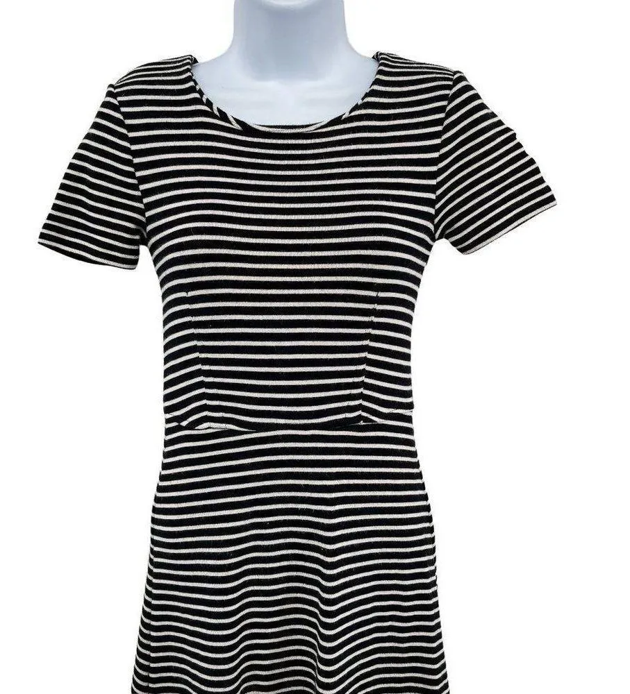 Madewell Gallerist Short Sleeve Knit Striped Swing Dress XS X-Small - Image 4